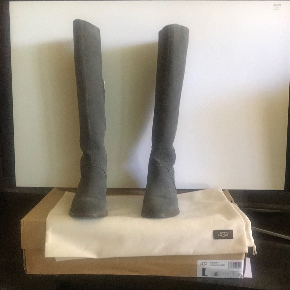 UGG Gray Suede Boots Size 6